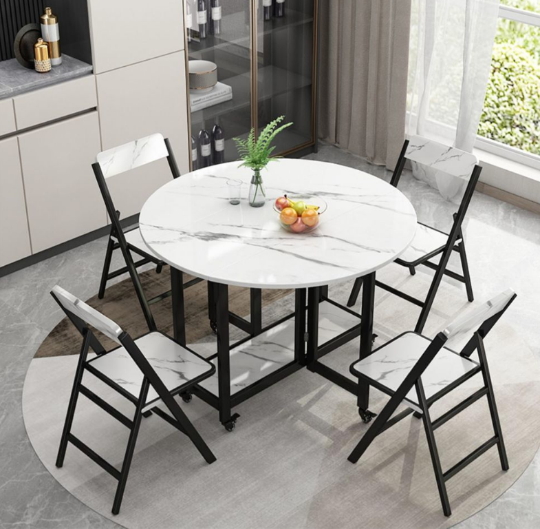 BỘ BÀN ĂN TRÒN THÔNG MINH GẤP GỌN