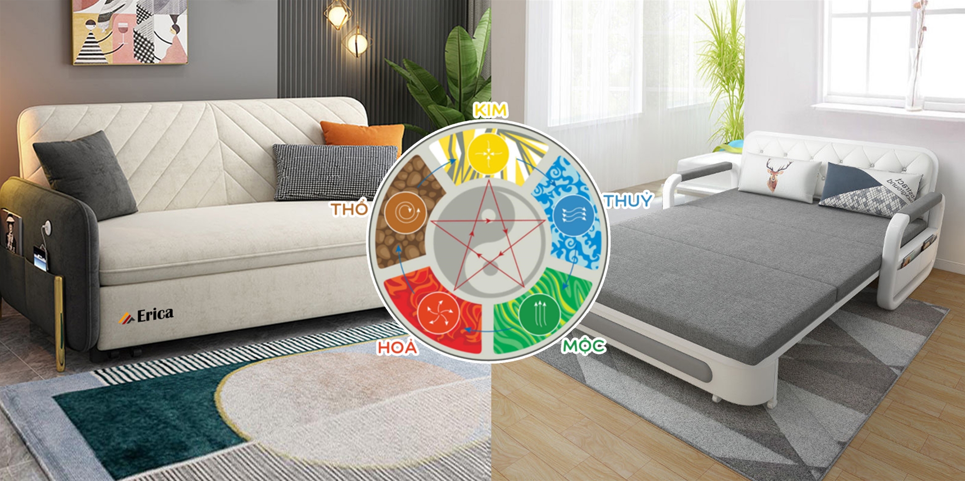 CÁCH CHỌN MÀU GIƯỜNG SOFA THÔNG MINH SAO CHO PHÙ HỢP VỚI PHONG THỦY